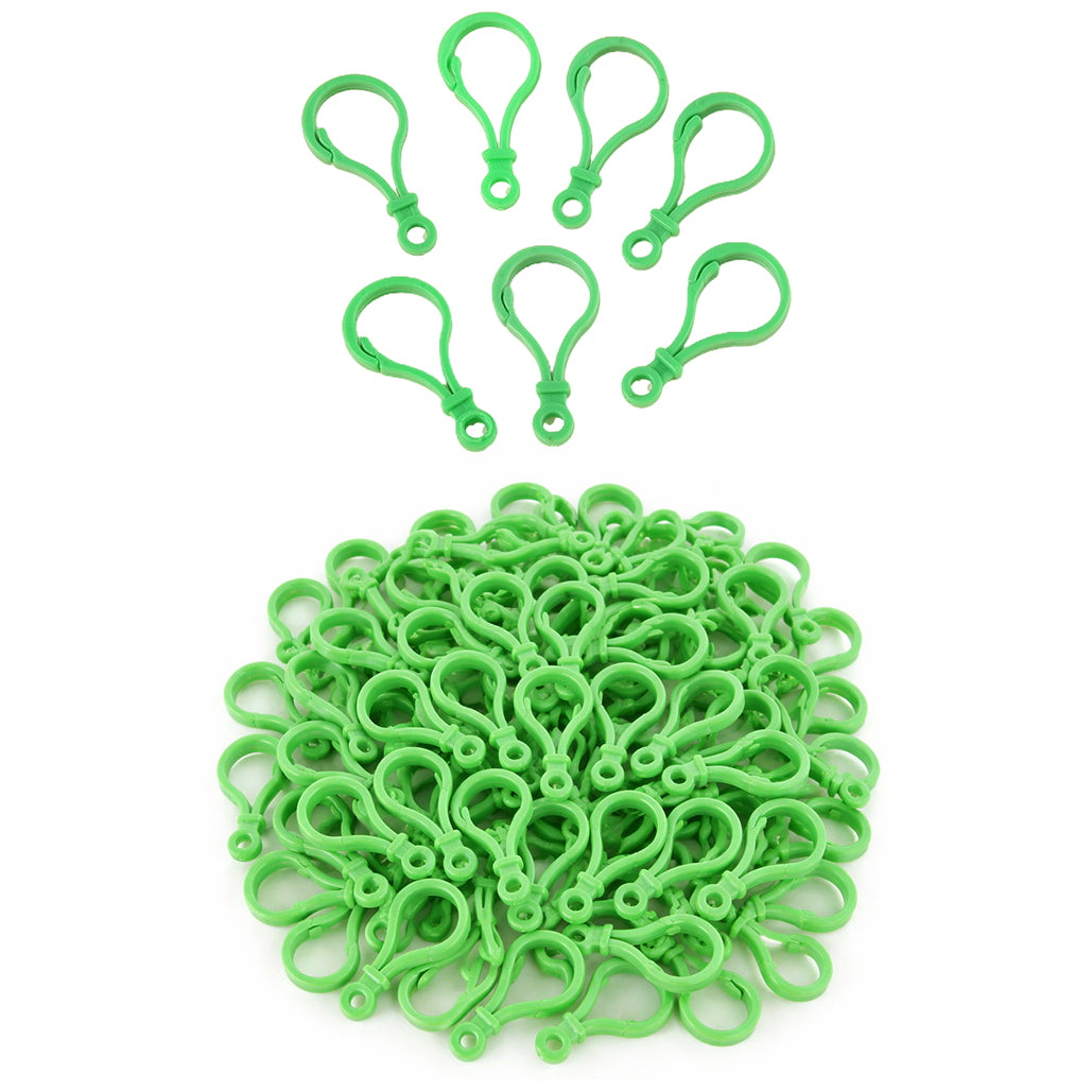 Plastic Keychain Clip Set with Lobster Claw Hooks for Crafts and DIY Projects, Pack of 100