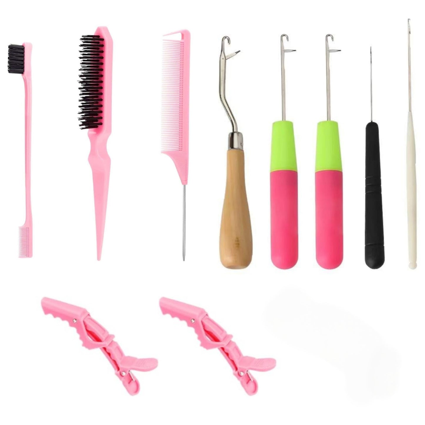 Crochet Hooks for Hair Extensions Set with Multiple Needle Sizes and Latch Hook for Passion Twists