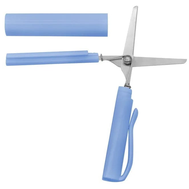 Compact Folding Pen Scissors with Cover for School, Travel, Scrapbooking, and DIY Crafts