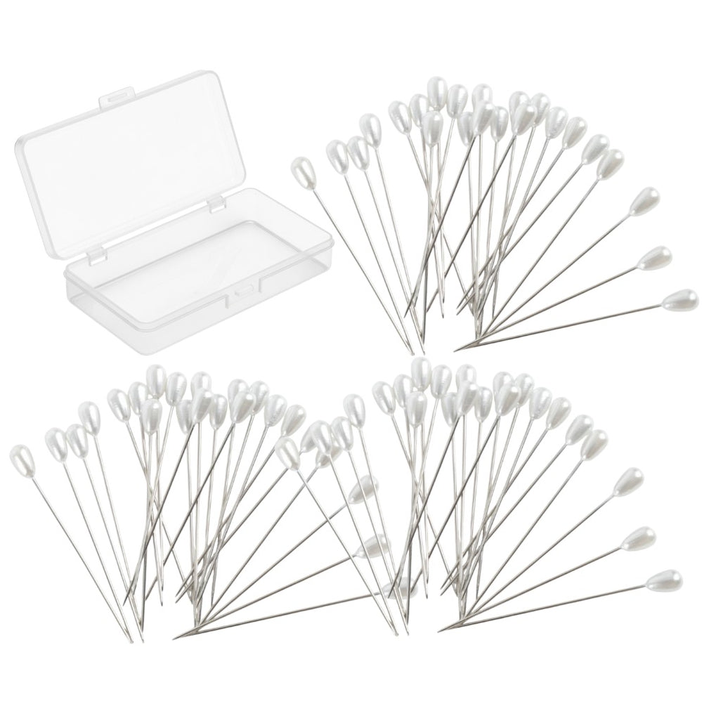 White Pearl Corsage Pins Long Straight Sewing Pins for Wedding Bouquet Jewelry Quilting and DIY Crafts