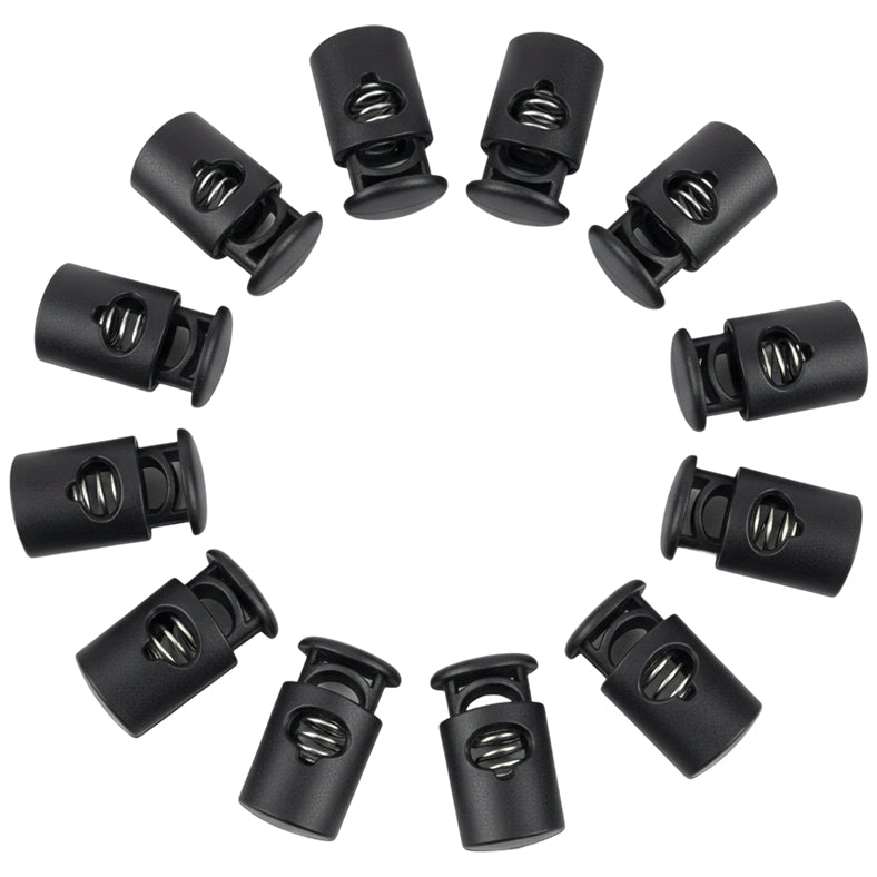 Plastic Cord Lock Single Hole Spring Toggle Stopper for Shoelaces Drawstrings Bags Clothing and Paracord