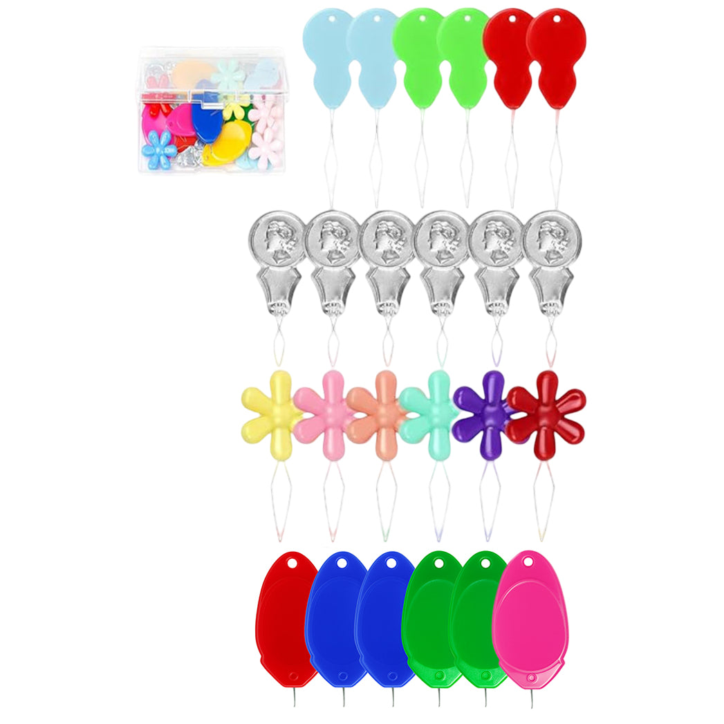 24 Pcs Needle Threader Kit for Hand Sewing, Embroidery, and Sewing Machines with Storage Box