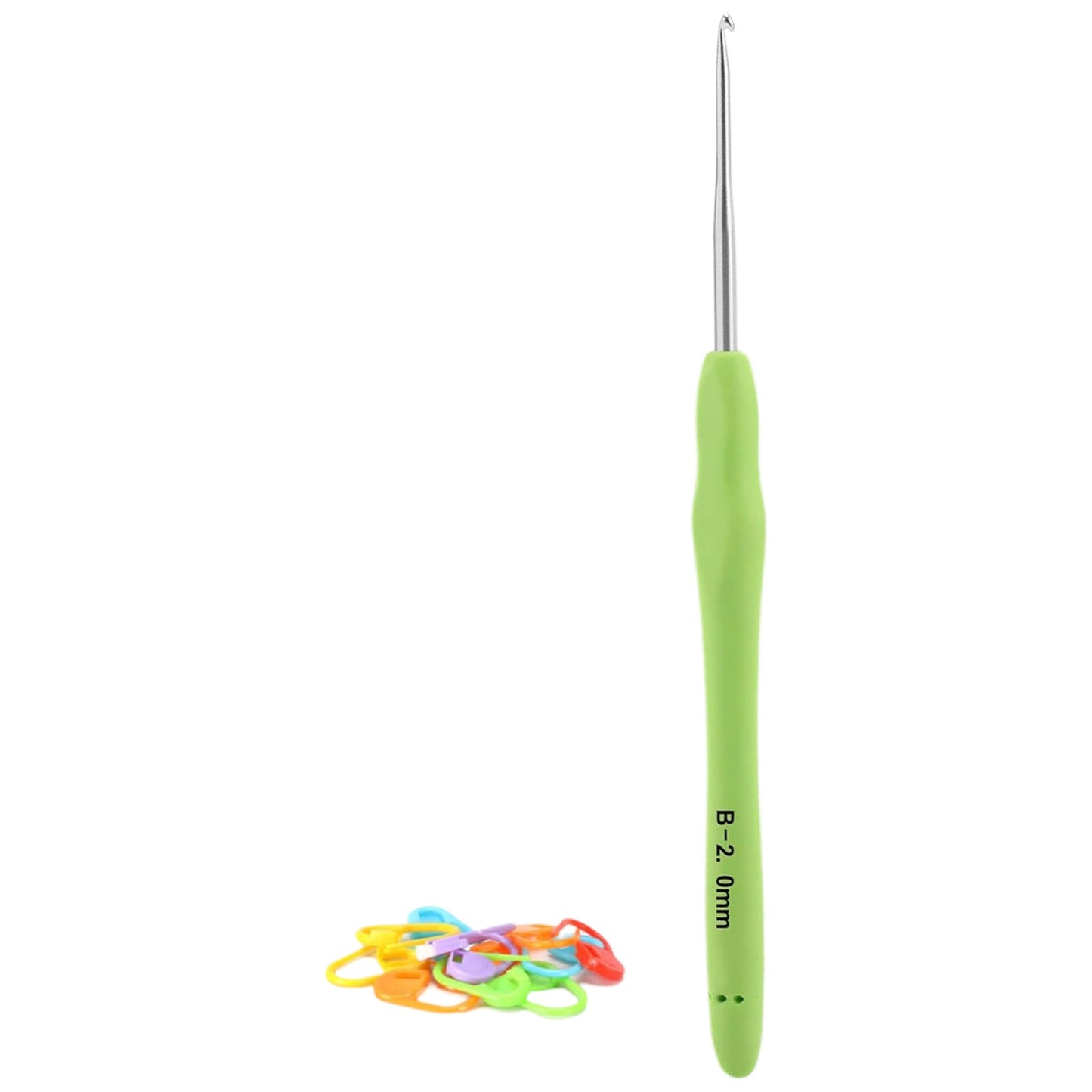 Extra Long Crochet Hook Ergonomic Anti Slip Handle with Stitch Markers for Knitting Crochet