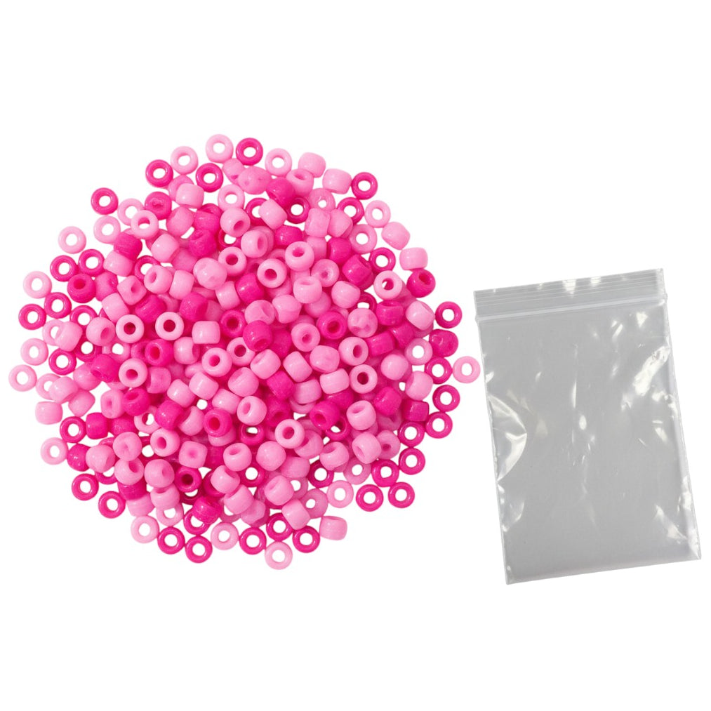 Plastic Pony Beads for Bracelets, Hair Braids, Jewelry Making and DIY Craft Projects