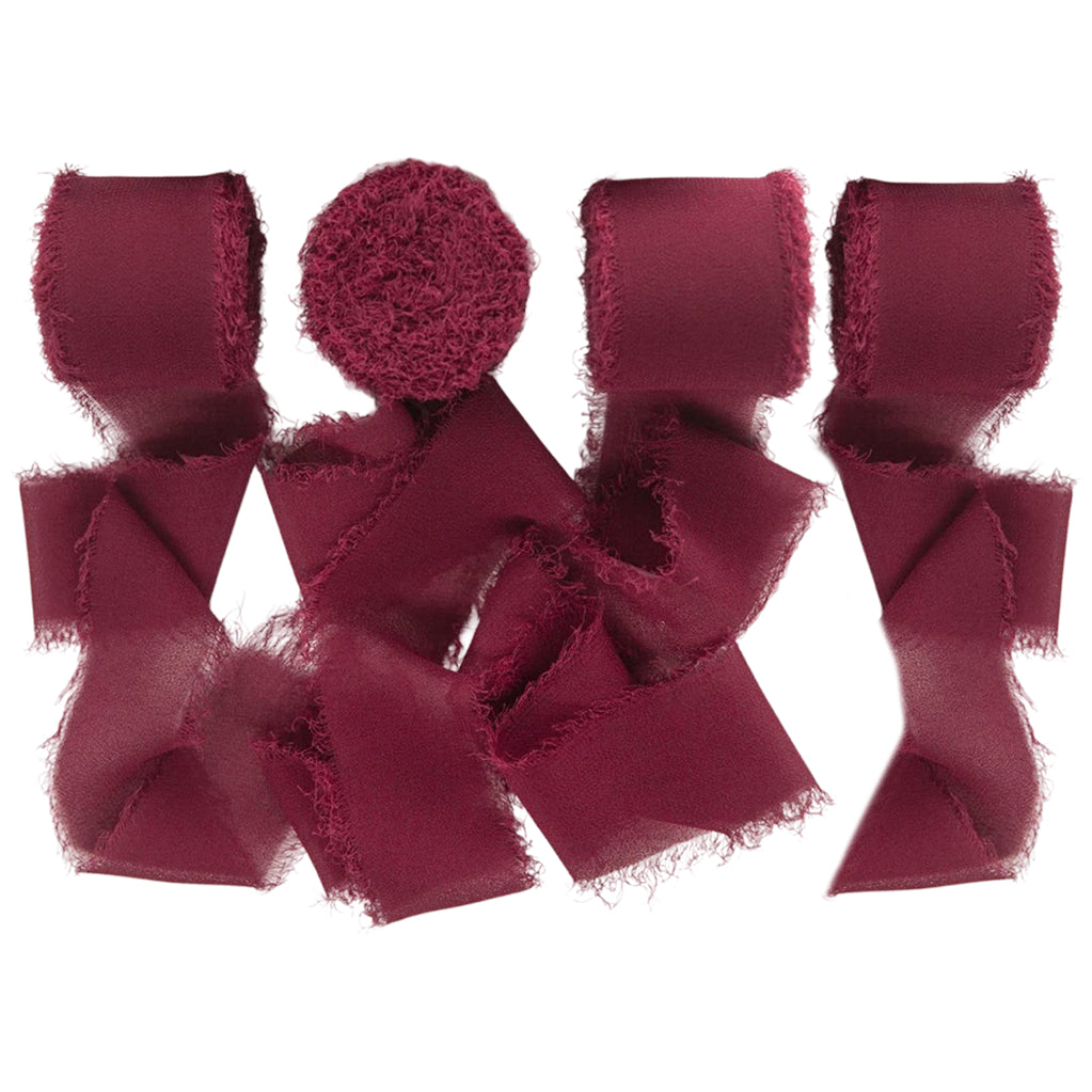 Chiffon Ribbon Rolls 1.5 Inch 5.5 Yards for Gift Wrapping Weddings Parties Floral DIY Crafts, Pack of 4