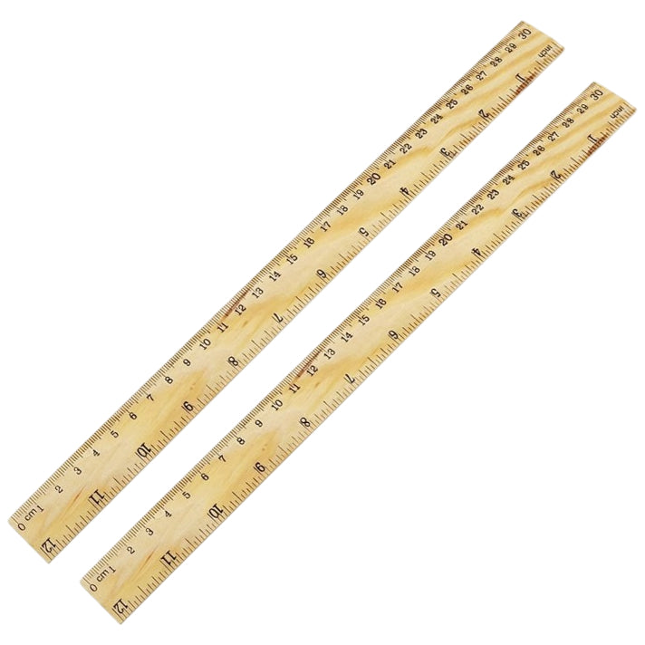 12-Inch Straight Edge Wooden Ruler for Kids, Back to School Measuring Tool for Students