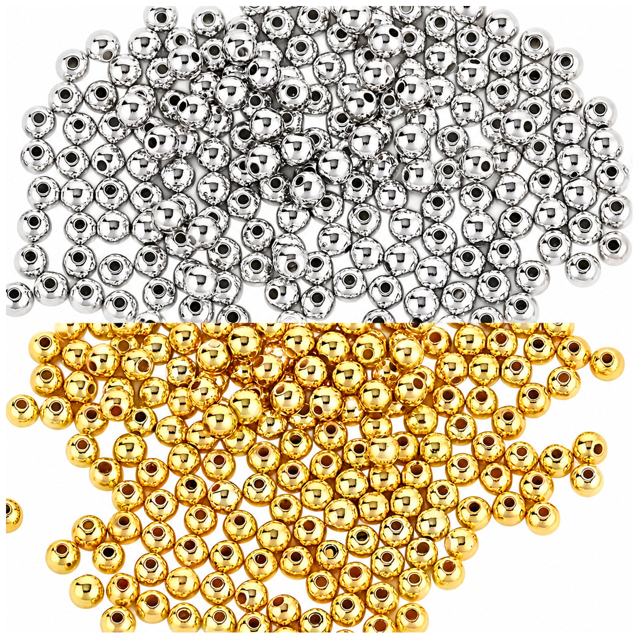 4mm Smooth Round Spacer Beads Coated Plastic Loose Ball Beads for Bracelet Jewelry Making