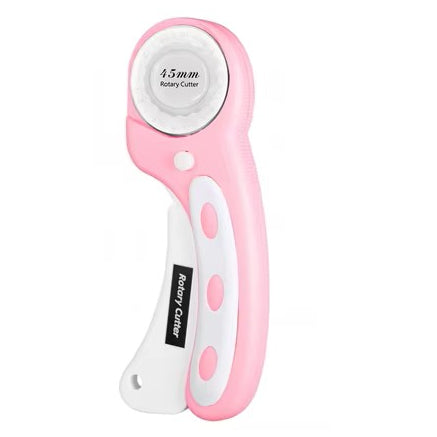 45mm Ergonomic Rotary Fabric Cutter with Blade Cover and Squeeze Trigger for Sewing and Quilting