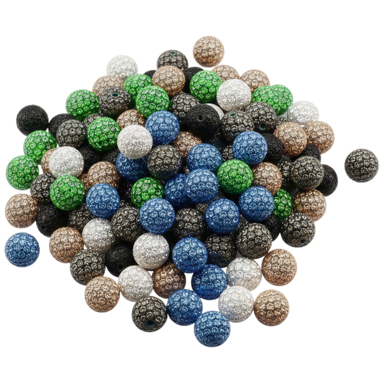 Sparkle Rhinestone Clay Beads Round Disco Spacer Beads for Jewelry Making, Bracelets, Earrings and DIY Craft Projects