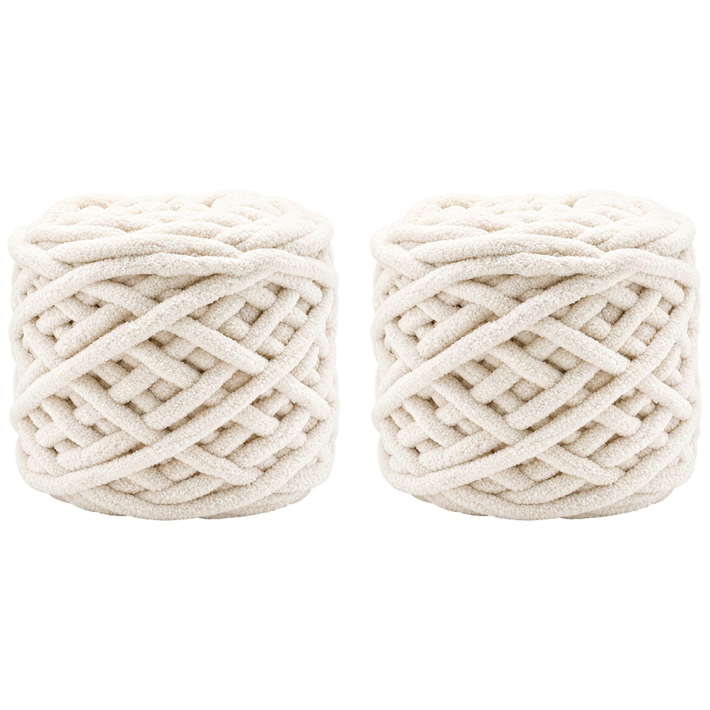 Soft Chenille Yarn for Crocheting Knitting Plush Crafts Blankets Scarves Hats and DIY Projects 100 Grams/3.52oz 54.68 yards, Pack of 2