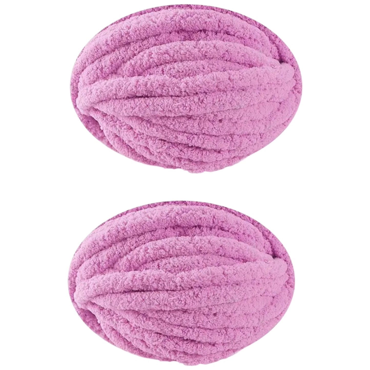 Jumbo Chunky Chenille Yarn for Knitting Crochet Weaving Blankets and DIY Craft Projects 250 Grams/8.82oz 29.53 yards, Pack of 2