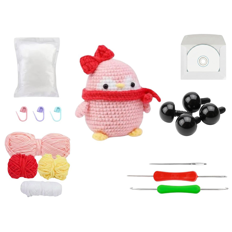 Beginner Crochet Animal Kit with Step by Step Tutorials for DIY Knitting and Craft Projects