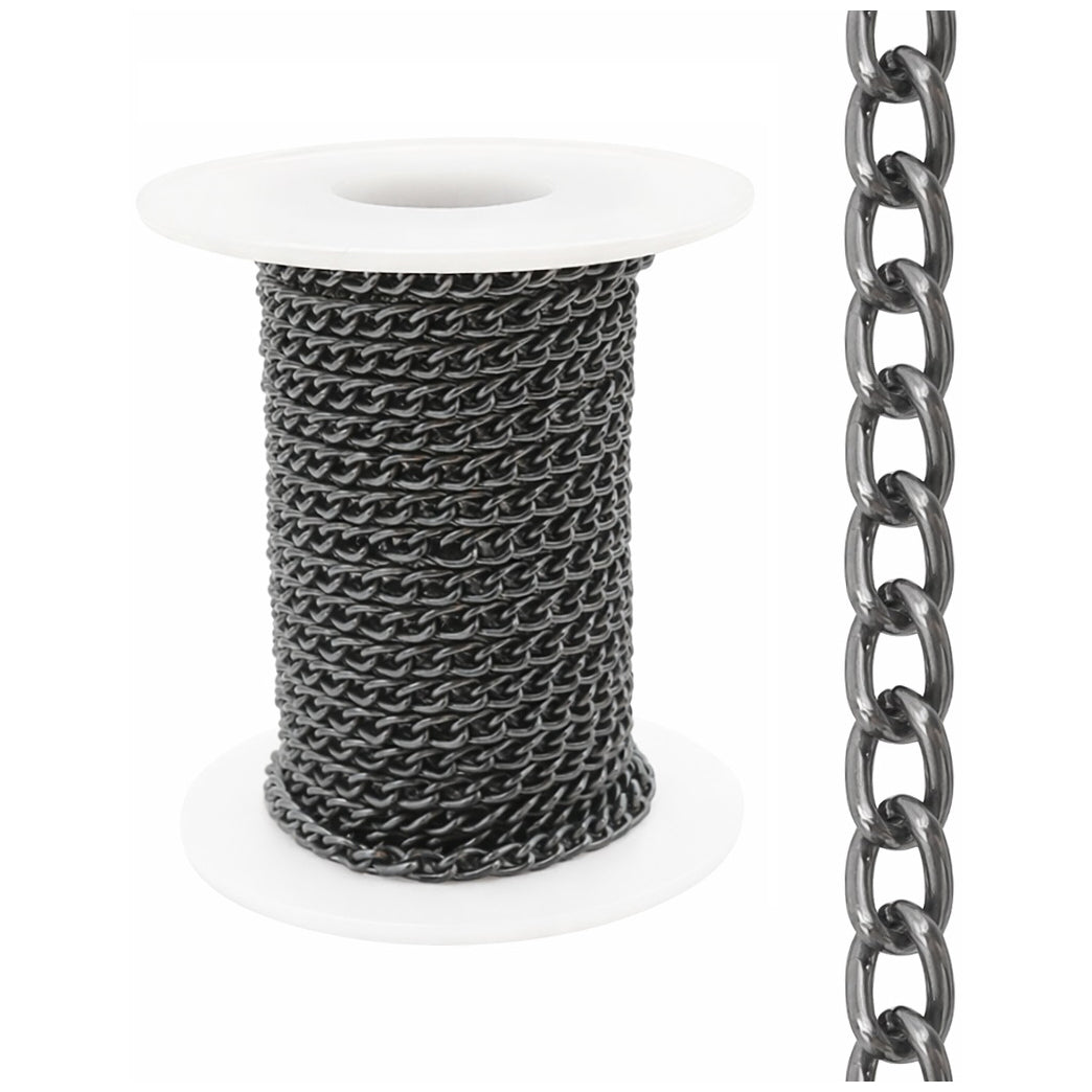 Plated Iron Rolo Link Cable Chain Roll for Jewelry Making Necklace Bracelet and DIY Craft Supplies