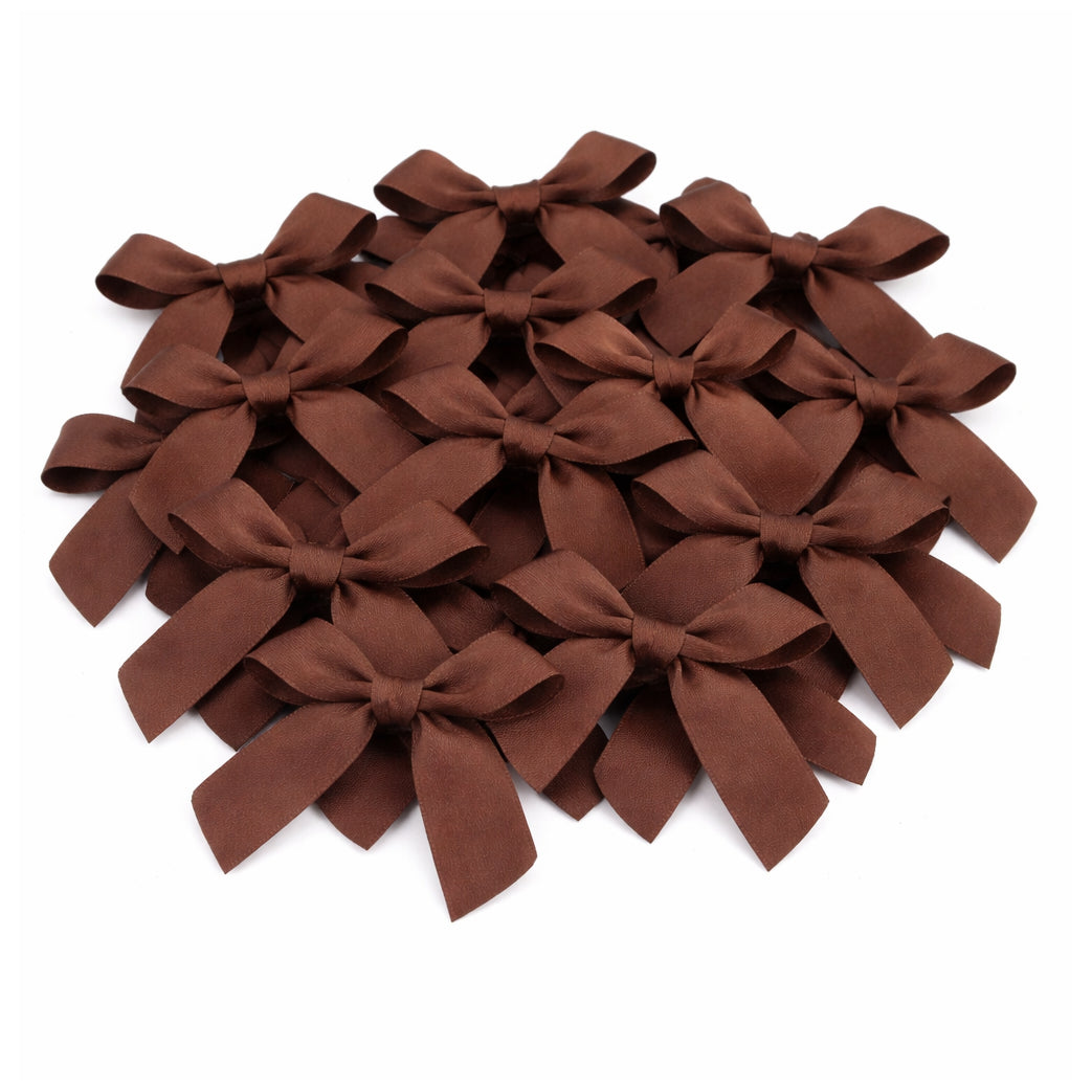Mini Satin Ribbon Bows 4cm Hand Tied Fabric Flowers for DIY Crafts Gift Packaging Decorations, Pack of 50