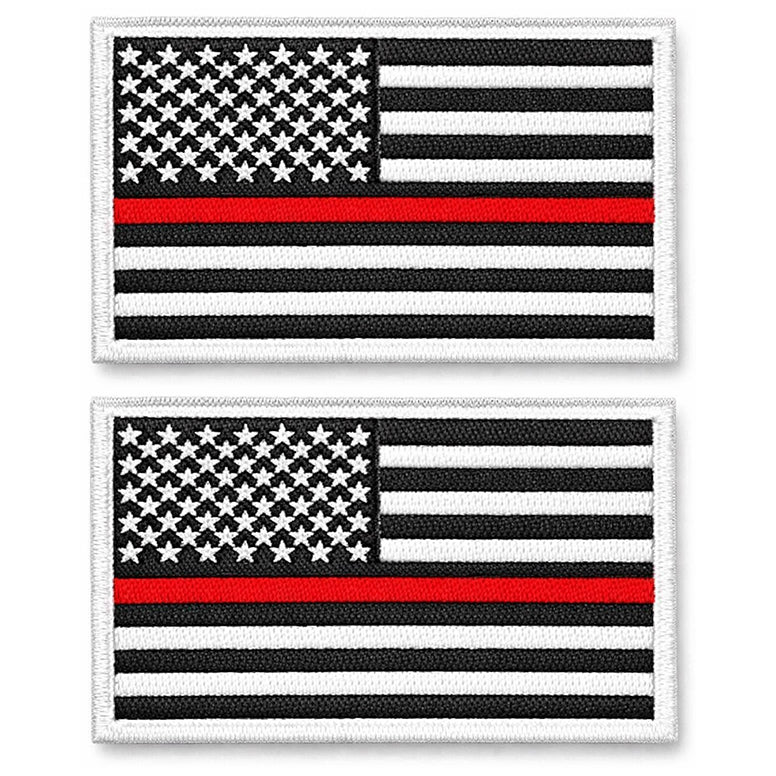 2 Pack Tactical USA Flag Patch 2x3 Inch Embroidered Regular and Reverse with Loop Backing