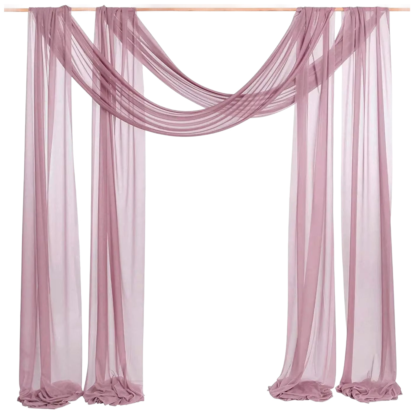 Sheer Chiffon Wedding Arch Draping Fabric 29" x 19 Ft for Events Decorations