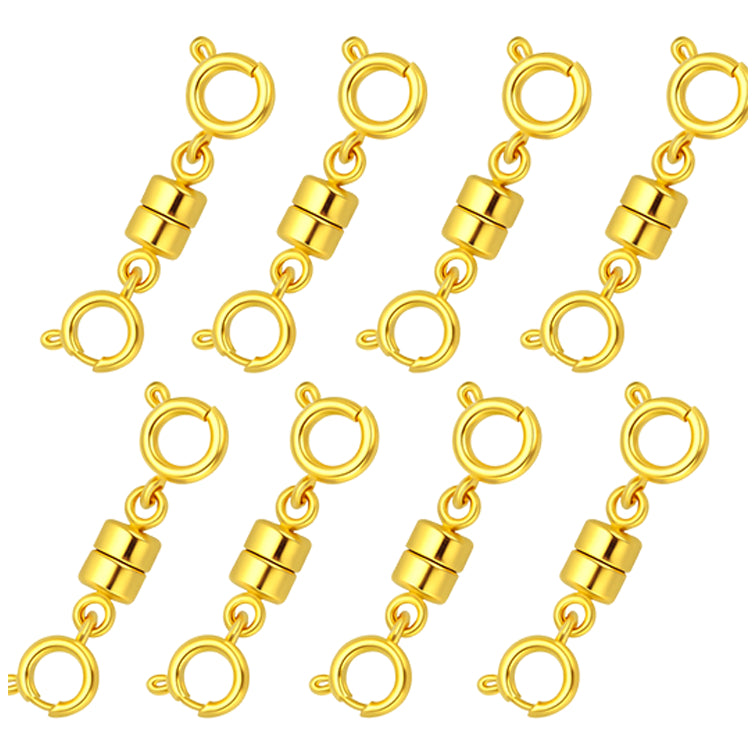 14K Gold and Silver Double Magnetic Necklace Clasps and Bracelet Extenders for DIY Jewelry Making