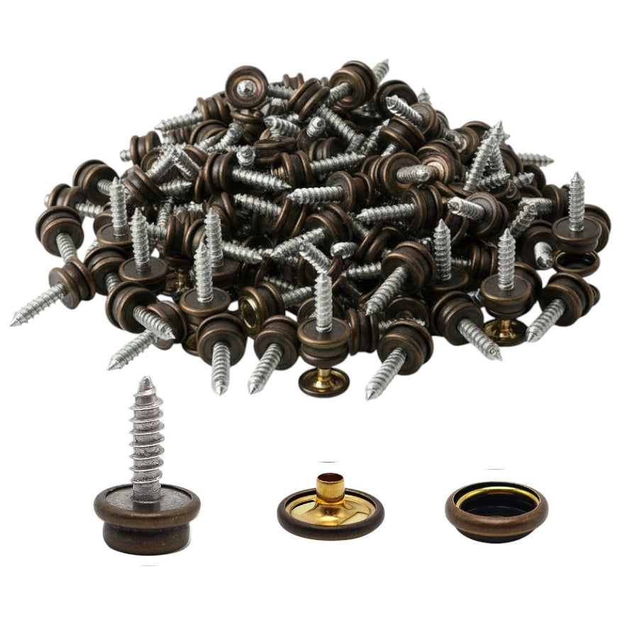 Marine Grade Stainless Steel Snap Fasteners Kit 3/8 Inch for Boat Cover Canvas Leather Fabric Clothing, Set of 50