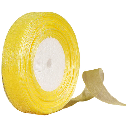 1 Inch Shiny Chiffon Ribbon 50 Yards Roll Polyester Sheer Fabric Ribbon for Crafts and Decorations