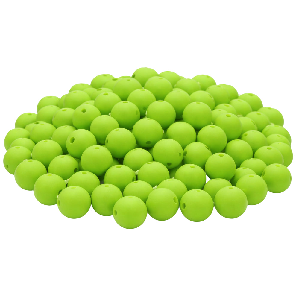 15mm Silicone Beads for Keychains Bracelets Pens Crafts Bulk Round Beads DIY Jewelry Making, Pack of 100