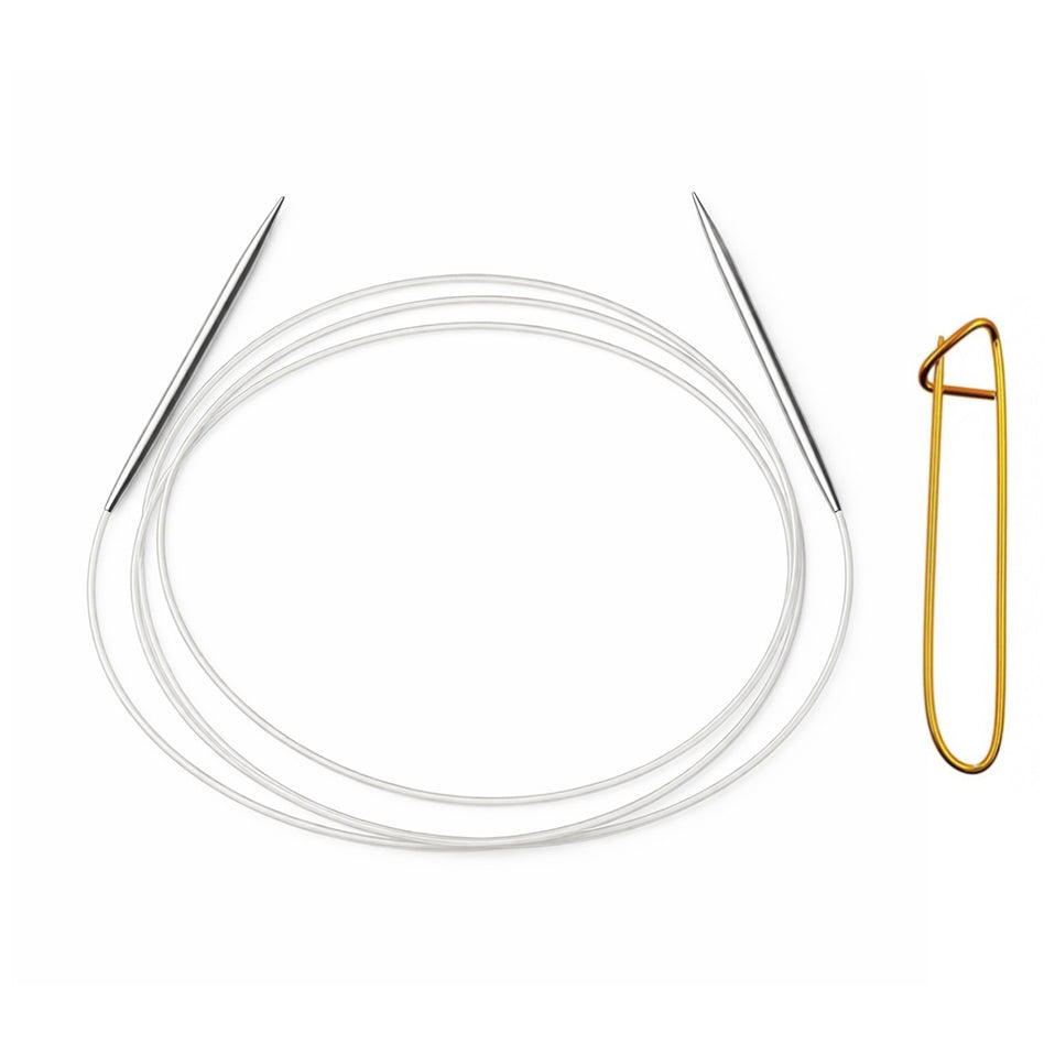 Stainless Steel Circular Knitting Needles with Stitch Holder for Hats Sleeves Scarves Baby Sweaters and Small Projects