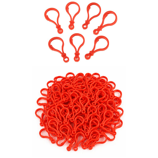 Plastic Keychain Clip Set with Lobster Claw Hooks for Crafts and DIY Projects, Pack of 100