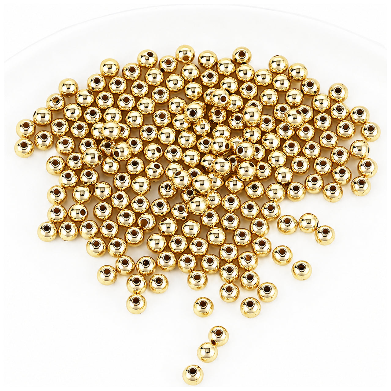 4mm Smooth Round Spacer Beads Coated Plastic Loose Ball Beads for Bracelet Jewelry Making