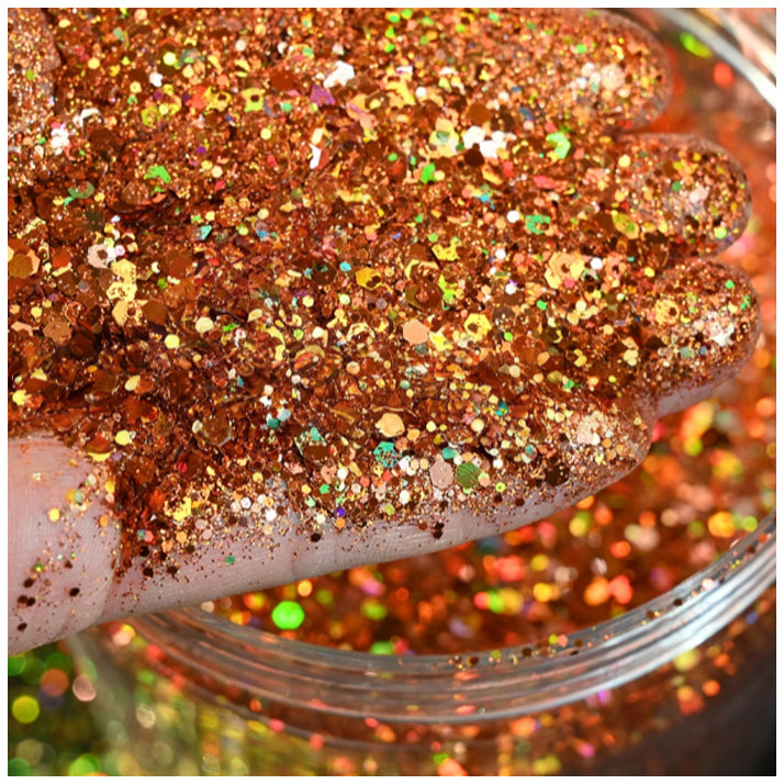 160g Holographic Chunky Glitter for Resin Art, Nails, Face, Hair, Tumblers, Crafts, and DIY Decorations