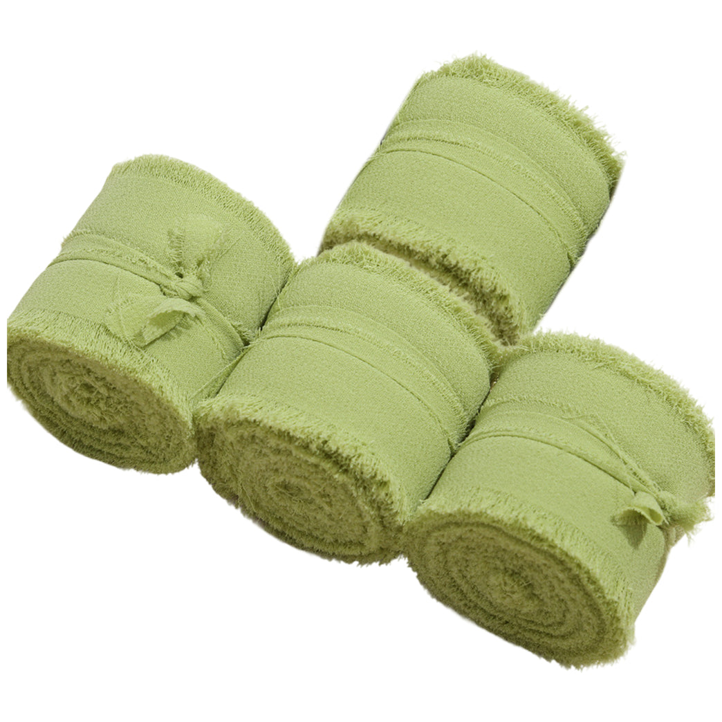 Chiffon Ribbon Rolls 1.5 Inch 5.5 Yards for Gift Wrapping Weddings Parties Floral DIY Crafts, Pack of 4