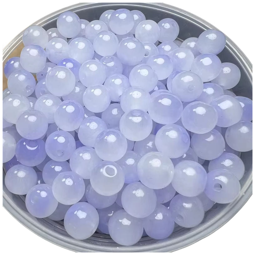 8mm Glass Beads for Bracelet Design and DIY Jewelry Craft Projects, Pack of 100