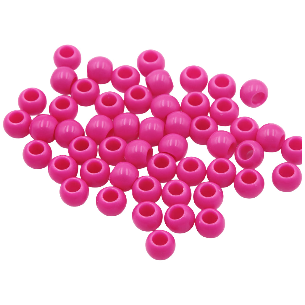 Large Hole Pony Beads Acrylic Hair Beads for Braids, Jewelry Making and DIY Craft Projects, Pack of 200