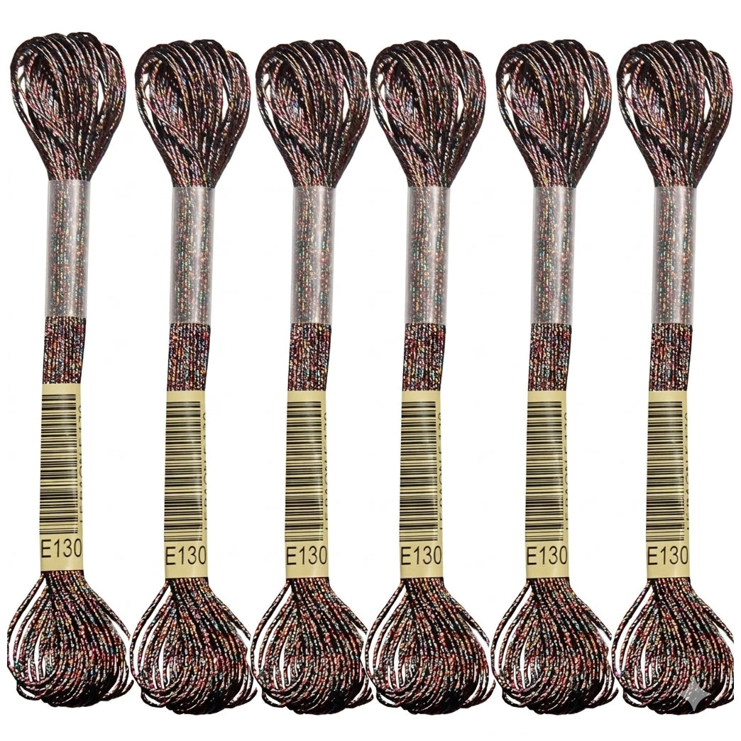 6-Skein Metallic Embroidery Floss for Cross Stitch, Friendship Bracelets, String Art, and DIY Crafts