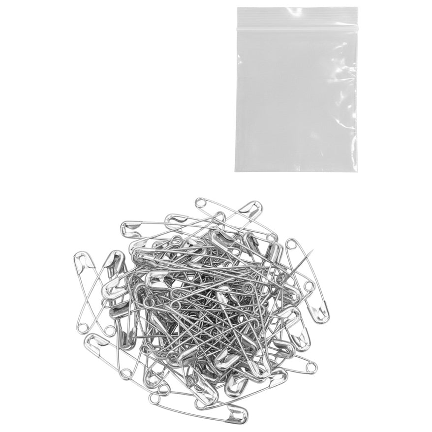 Heavy Duty Safety Pins Assorted 5 Sizes Nickel Plated Steel Bulk Set for Clothes Sewing Crafts and Art Supplies