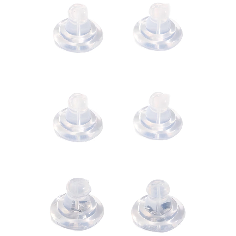Silicone Earring Backs Replacements Locking Hypoallergenic Clear Stud Backings for Heavy Droopy Earrings
