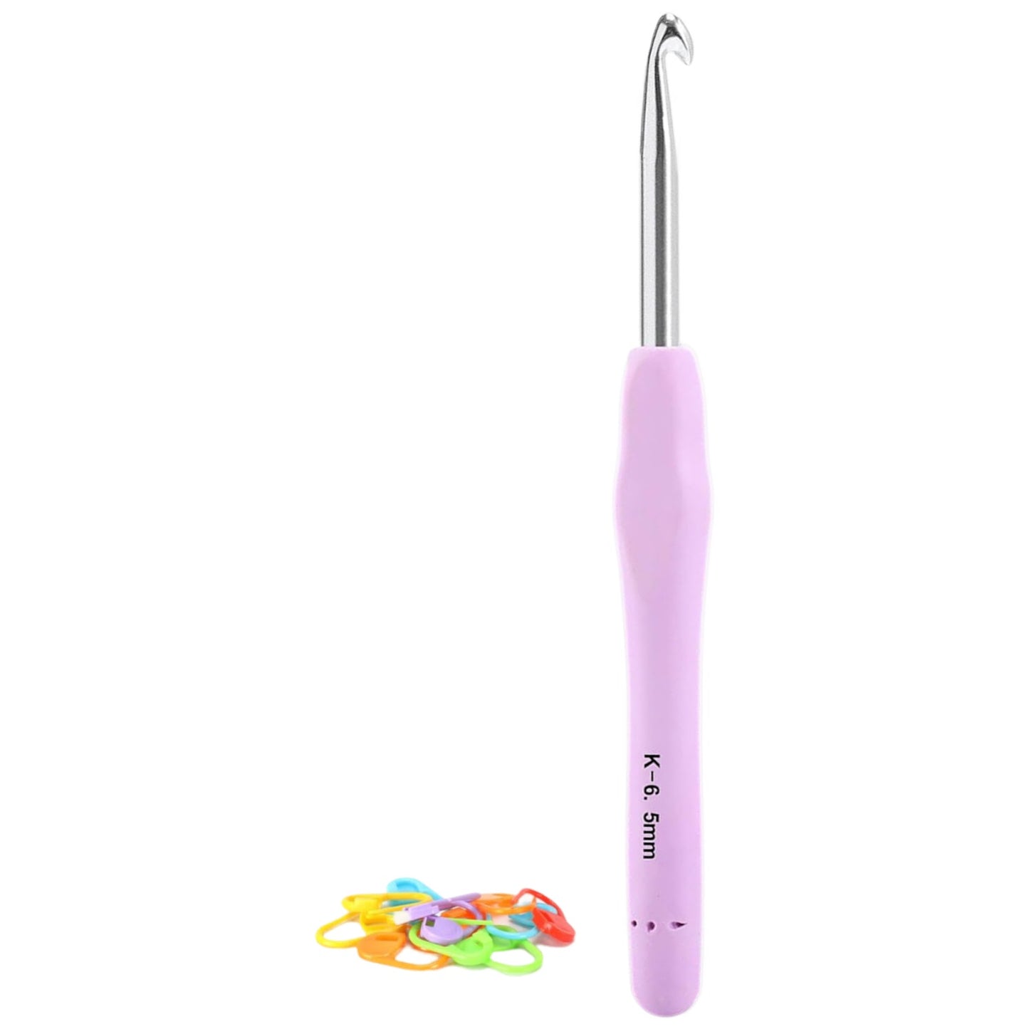 Extra Long Crochet Hook Ergonomic Anti Slip Handle with Stitch Markers for Knitting Crochet