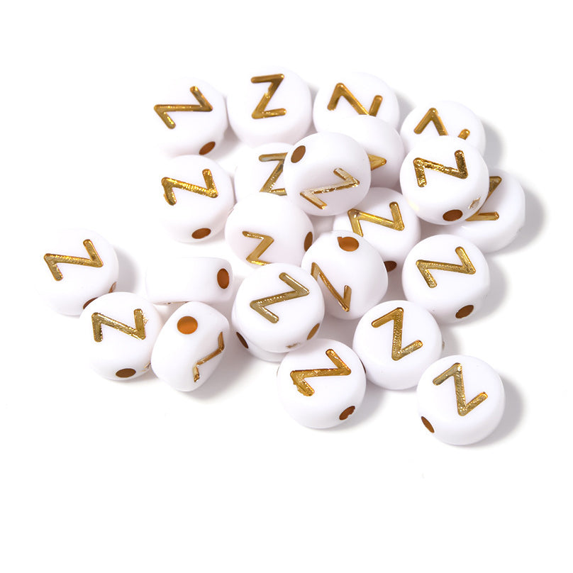 Alphabet Letter Beads 4x7mm Acrylic Round Beads for Bracelets Necklaces Keychains DIY Jewelry, Pack of 300