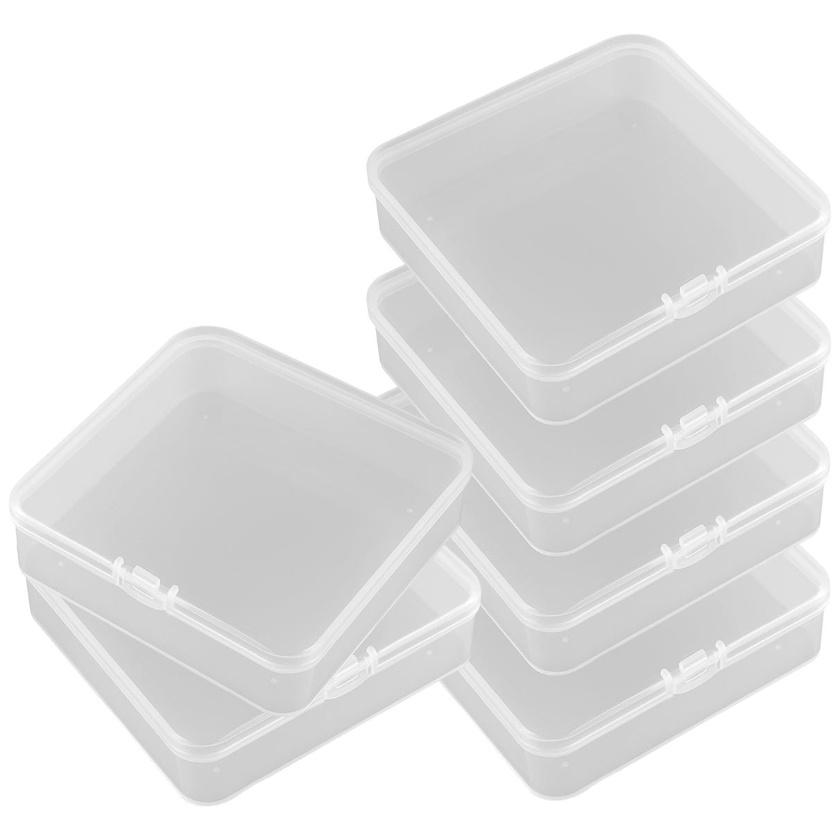 Clear Plastic Mini Storage Boxes for Beads, Jewelry, Crafts, and Small Item Organization, Pack of 6