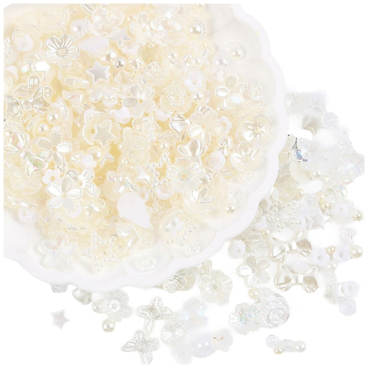 Assorted Acrylic Resin Beads Flatback Half Round Pearls for Jewelry Making DIY Crafts Bracelets Earrings Necklaces, Pack of 260
