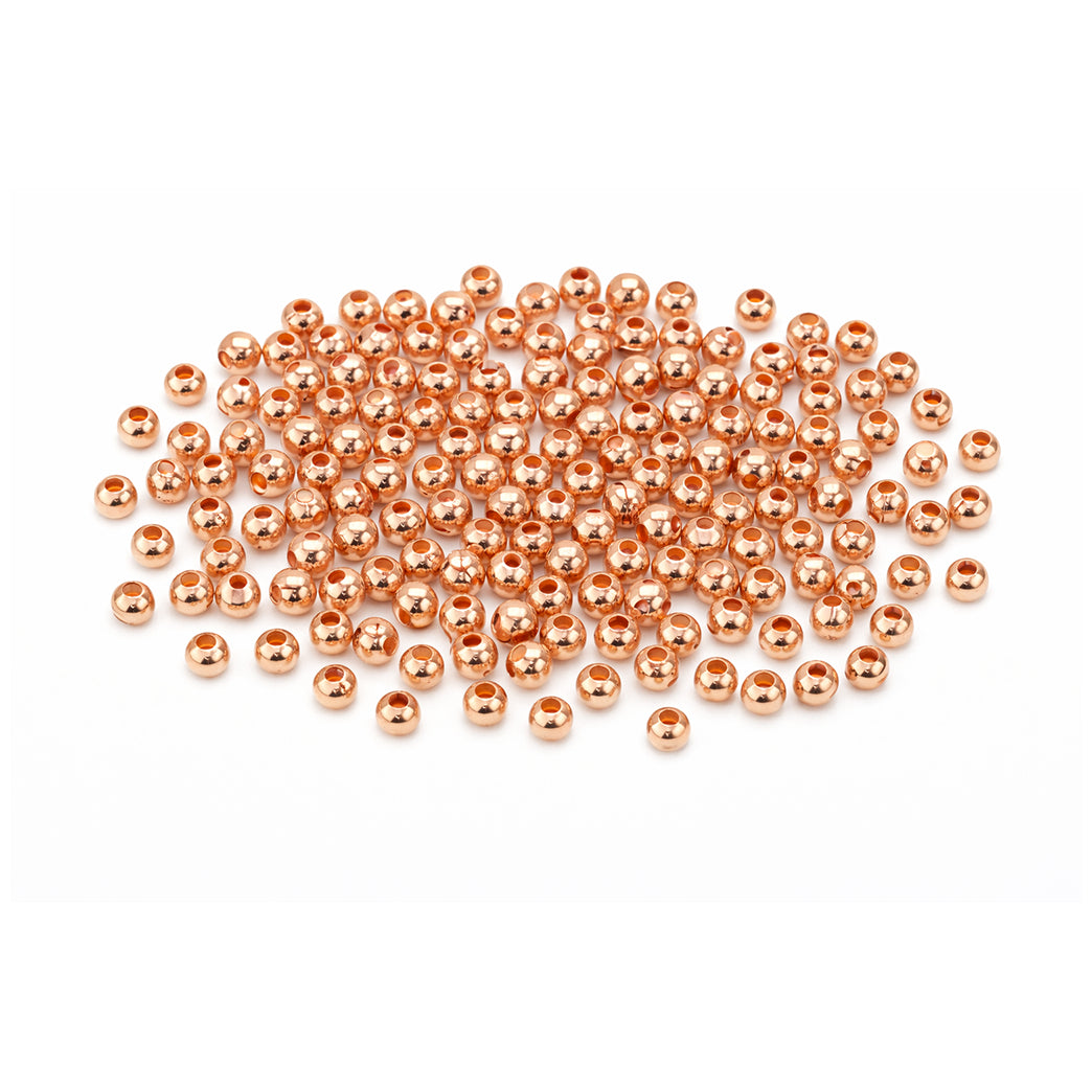 4mm Round Brass Beads for Jewelry and Bracelet Making, Pack of 300