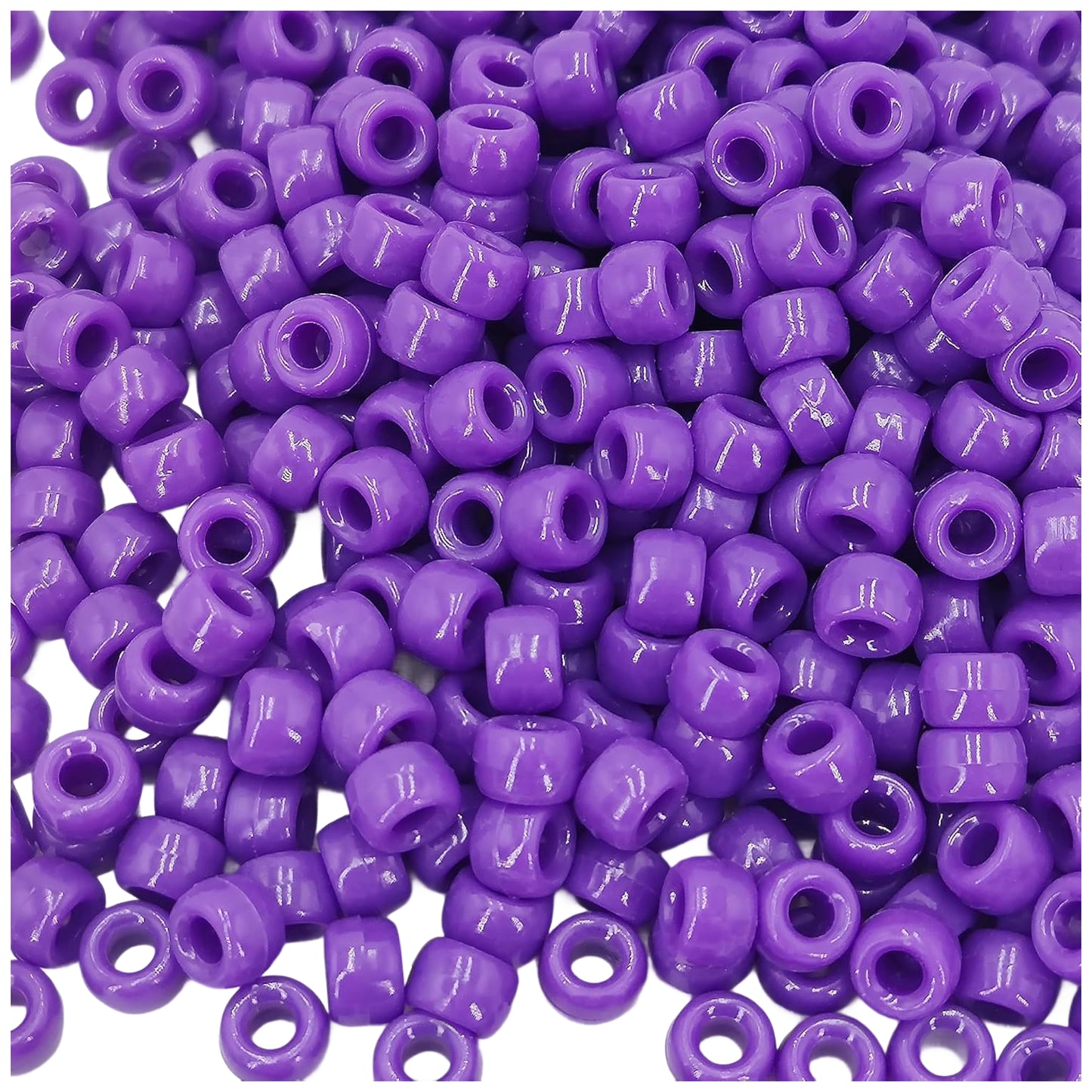 6x9mm Pony Beads Bulk for Bracelet Making Kandi Jewelry Hair Braids Crafts, Pack of 1000