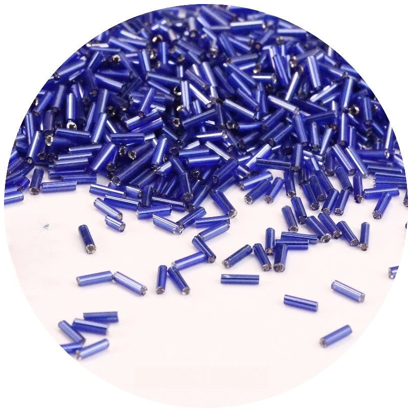 Glass Bugle Beads 2x6mm Mini Tube Seed Beads for Jewelry Making Crafts, Pack of 1200