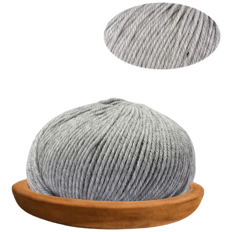 Light Heather Grey 100% Merino Wool Yarn, 4 Strands, 140 Yards 50g/1.76oz, 6-Ply Soft Yarn for Knitting & Crocheting