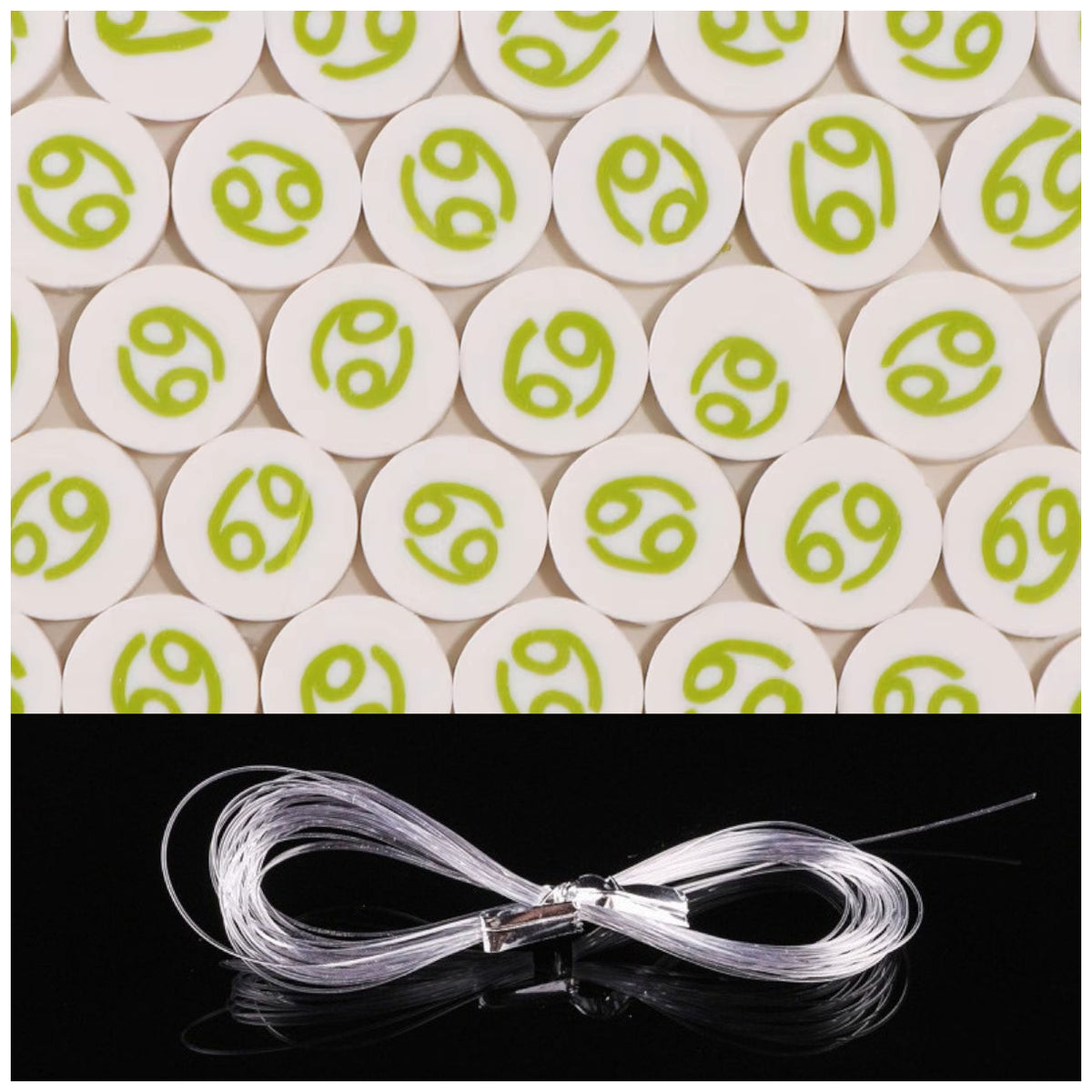Sports Ball Polymer Clay Beads 8-11mm with Elastic String for Jewelry and DIY Crafts, Pack of 100
