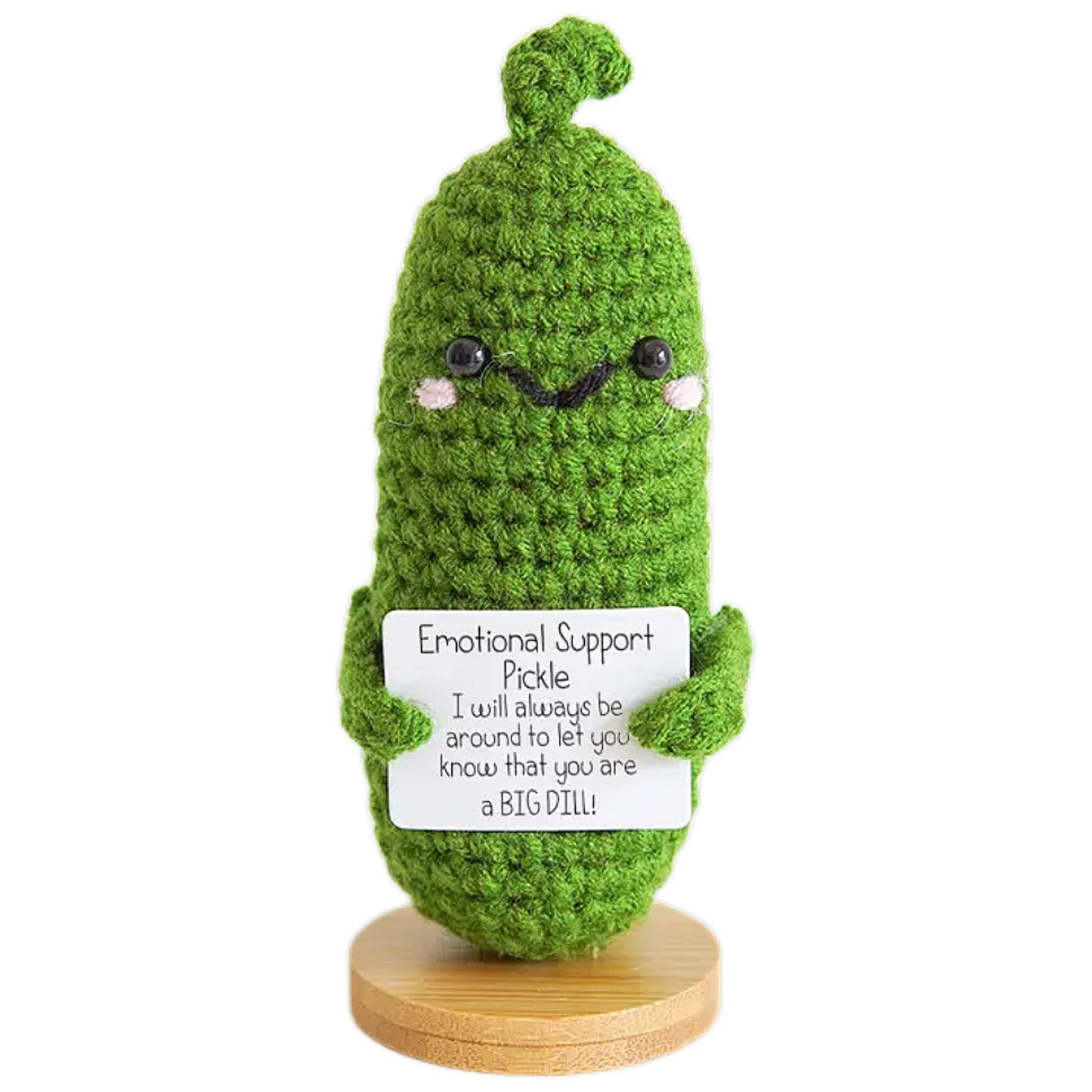Mini Funny Positive Plush Toy,Soft Wool Knitting Toy 3 Inch Cute Crochet Doll with Positive CardDecoration Encouragement Support for Birthday Room Decor