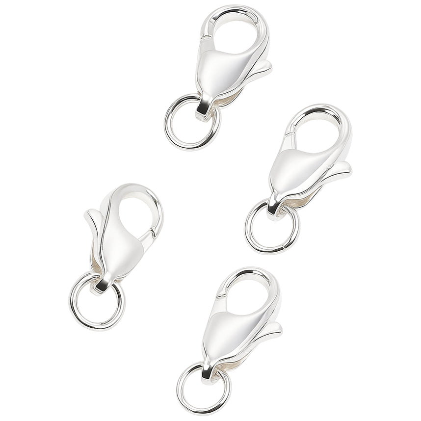 14K Gold Lobster Claw Clasps With Closed Jump Rings for Necklace Repairs and DIY Jewelry Making