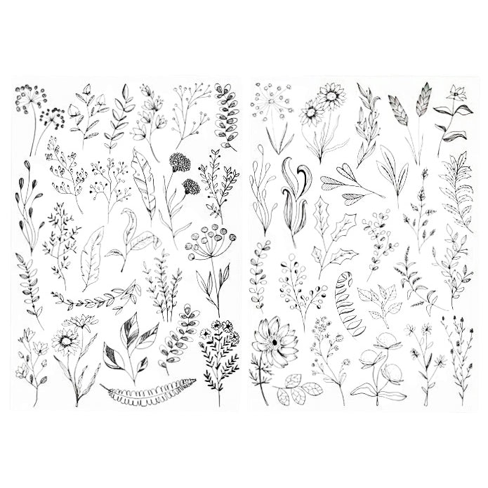 Water Soluble Embroidery Stabilizer Stick and Stitch Transfer Paper with Pre Printed Patterns for Hand Sewing Beginners, Pack of 2