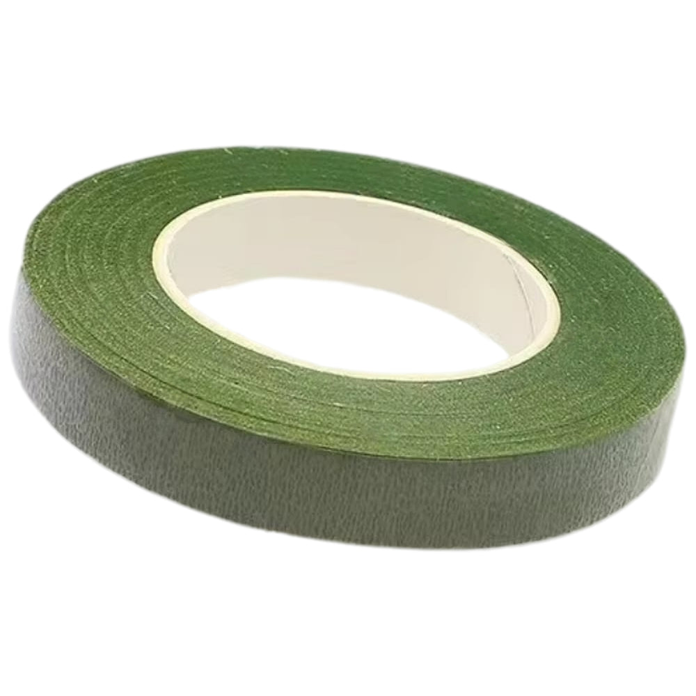Green Floral Tape 12mm x 30 Yards for Flower Wrapping, Bouquets, Stems, and Craft Projects
