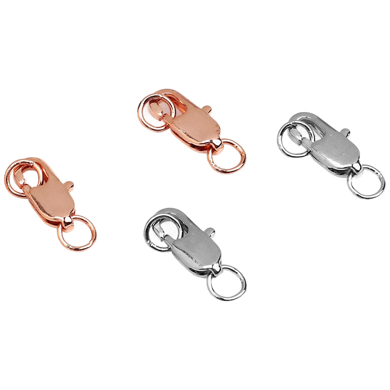 14K Gold Lobster Claw Clasps With Closed Jump Rings for Necklace Repairs and DIY Jewelry Making
