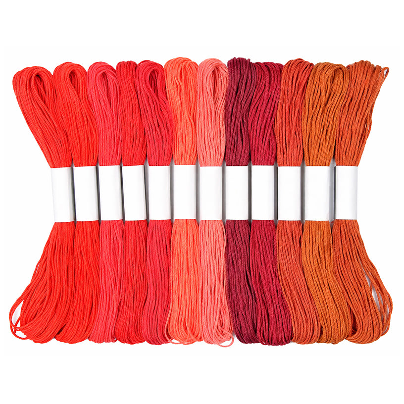 Premium Cotton Embroidery Floss Skeins for Cross Stitch Sewing and Bracelet Making, Pack of 12