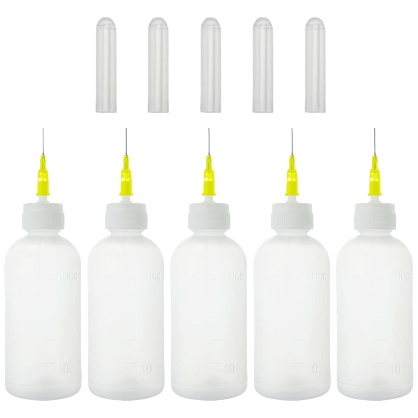 Needle Tip Glue Squeeze Bottles Precision Applicator Bottles for DIY Crafts Repairs and Fine Glue Lines, Pack of 5